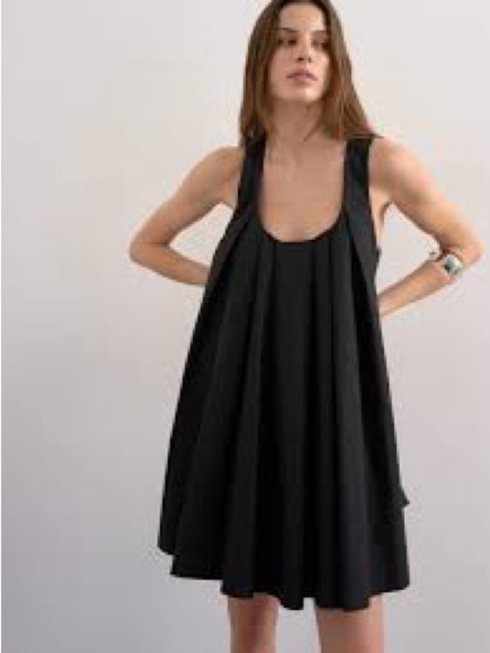 Club Monaco Pleated Oversized Dress - Black